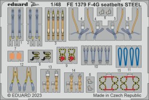 Eduard FE1379 - 1:48 F-4G seatbelts - Steel