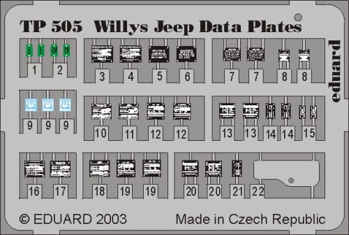 Przejdź do produktu EDUARD TP505 - 1:35 Willys Jeep