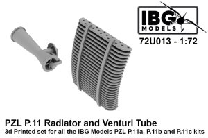 IBG 72U013 - 1:72 PZL P.11 Radiator and Venturi Tube 3D Printed for IBG PZL P.11a/b/c