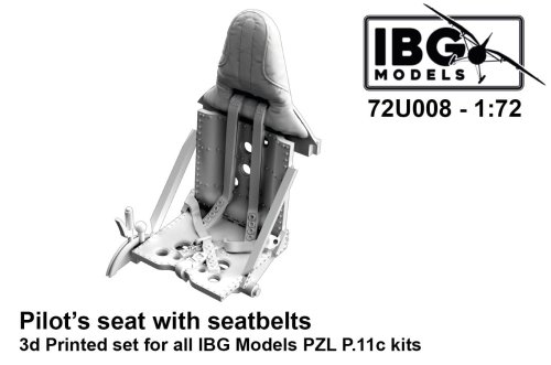 Przejdź do produktu IBG 72U008 - 1:72 Pilot's Seat with Seatbelts 3D Printed for IBG PZL P.11c
