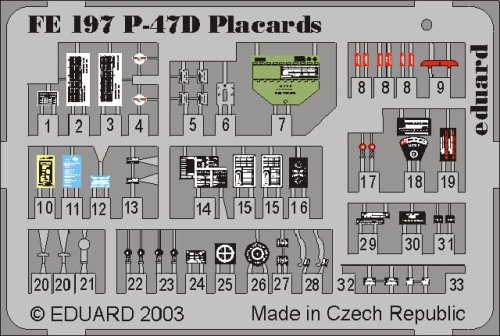 Przejdź do produktu EDUARD FE197 - 1:48 P-47D placards
