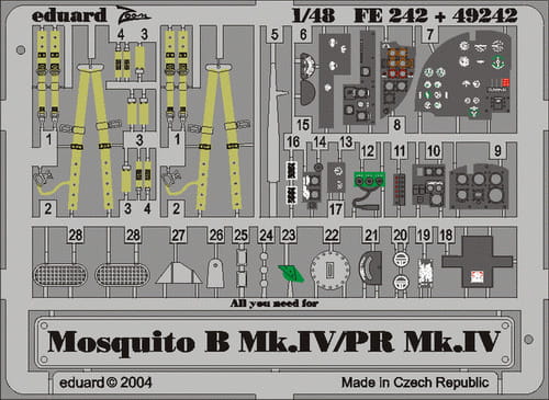 Przejdź do produktu EDUARD FE242 - 1:48 Mosquito B.Mk.IV/PR Mk.IV
