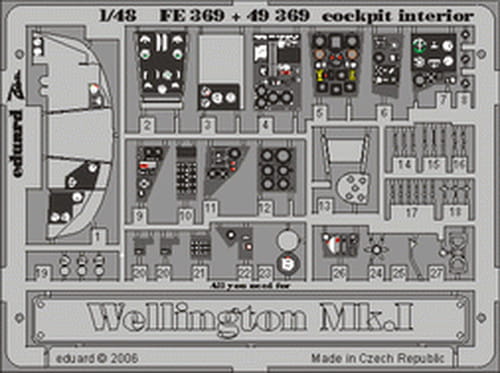 Przejdź do produktu EDUARD FE369 - 1:48 Wellington Mk.I cockpit interior