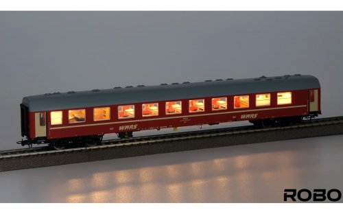 Przejdź do produktu Robo 260611 H0 - Wagon barowy typu 113A PKP Warszawa z oświetleniem