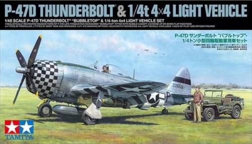 Przejdź do produktu Tamiya 25214 - 1:48 P-47D Thunderbolt Bubbletop & 1/4t 4x4 Light Vehicle