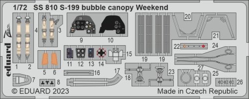 Przejdź do produktu Eduard SS810 - 1:72 S-199 bubble canopy Weekend