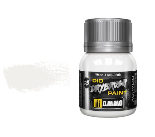 Przejdź do produktu Ammo Mig 0600 - Dio Drybrush White - farba do techniki suchego pędzla 40 ml