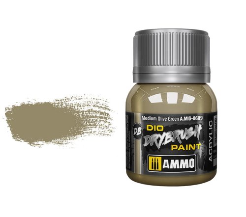 Przejdź do produktu Ammo Mig 0609 - Dio Drybrush Medium Olive Green - farba do techniki suchego pędzla 40 ml