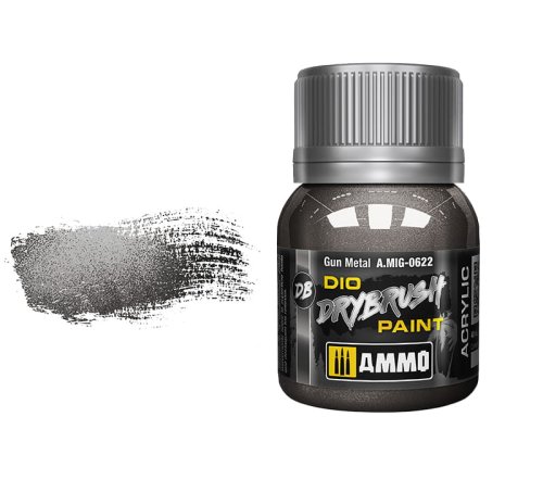 Przejdź do produktu Ammo Mig 0622 - Dio Drybrush Gun Metal - farba do techniki suchego pędzla 40 ml