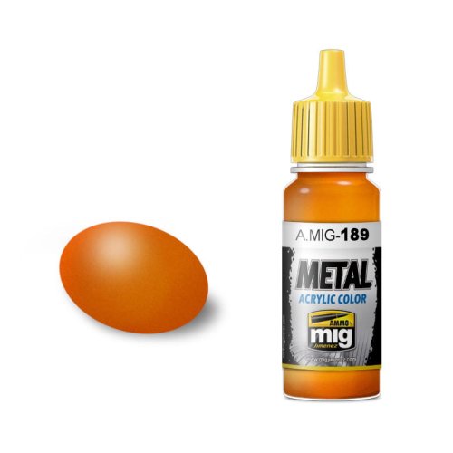 Przejdź do produktu Ammo Mig 189 - Farba akrylowa metaliczna Metallic Orange 17 ml