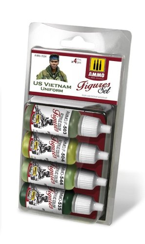 Przejdź do produktu AMMO MIG 7034 - US Vietnam Uniforms - Figures Set 4 x 17 ml