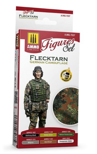 Przejdź do produktu AMMO MIG 7037 - Flecktarn German Camouflage - Figures Set 6 x 17 ml