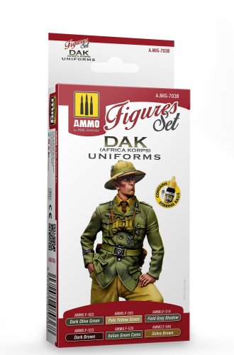 Przejdź do produktu AMMO MIG 7038 - Zestaw farb DAK Uniforms Africa Korps