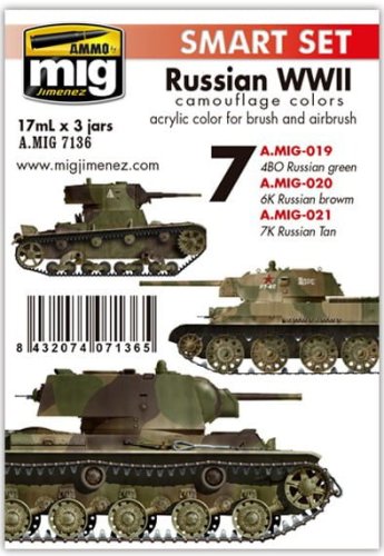 Przejdź do produktu AMMO MIG 7136 - Russian WWII Camouflage Colors - Smart Set