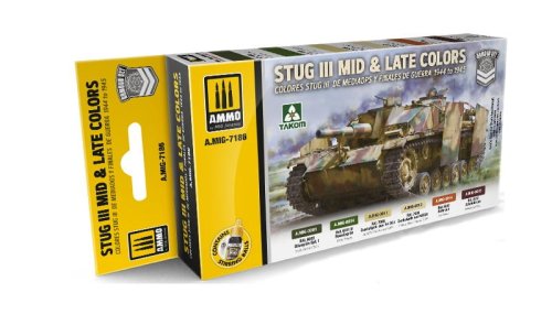 Przejdź do produktu Ammo Mig 7186 - StuG III Mid & Late Colors 1944 to 1945 zestaw farb