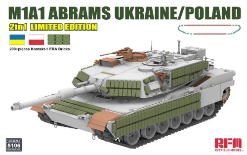 Przejdź do produktu Rye Field Model 5106 - 1:35 M1A1 Abrams Ukraine / Poland 2in1 Limited Edition