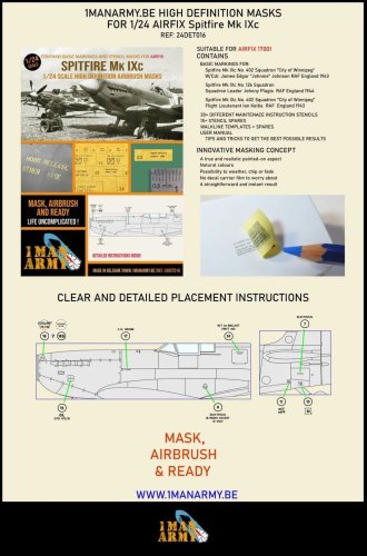 Przejdź do produktu 1 Man Army 24DET016 - 1:24 Supermarine Spitfire Mk IXc - Airfix
