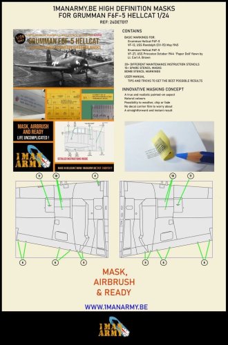 Przejdź do produktu 1 Man Army 24DET017 - 1:24 Grumman F6F-5 Hellcat - Airfix
