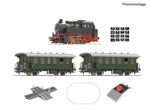 Przejdź do produktu Roco 5100001 H0 - Zestaw kolejki elektrycznej z parowozem BR 80 i wagonami osobowymi DR