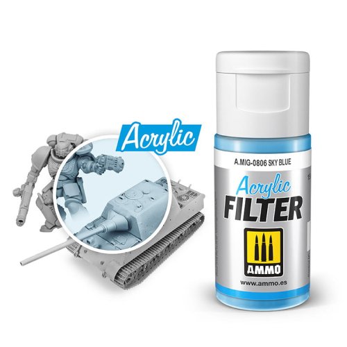 Przejdź do produktu Ammo Mig 0806 - Filtr akrylowy Sky Blue 15 ml