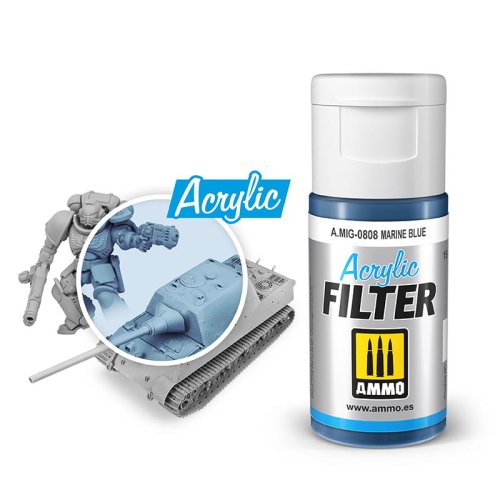 Przejdź do produktu Ammo Mig 0808 - Filtr akrylowy Marine Blue 15 ml