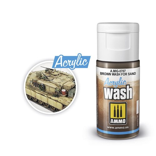 Przejdź do produktu Ammo Mig 0707 - Wash akrylowy Brown for Sand 15 ml