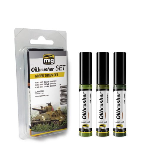 Przejdź do produktu AMMO MIG 7502 - Oilbrusher Set - Green Tones Set