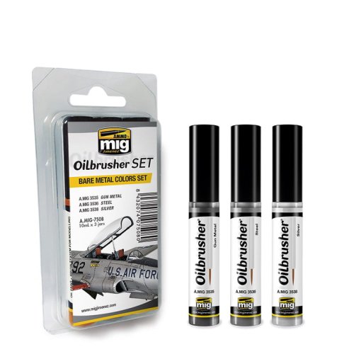 Przejdź do produktu AMMO MIG 7508 - Oilbrusher Set - Bare Metal Colors Set