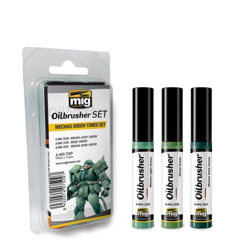 Przejdź do produktu AMMO MIG 7509 - Oilbrusher Set - Mechas Green Tones Set