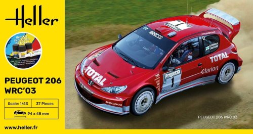 Przejdź do produktu Heller 56113 - 1:43 Peugeot 206 WRC '03 model z farbami