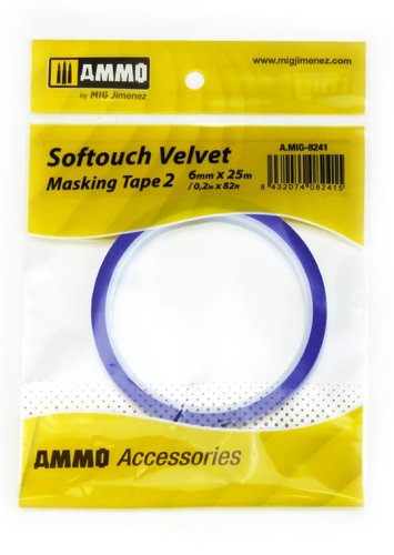 Przejdź do produktu AMMO MIG 8241 - Taśma maskująca 6mm Softouch Velvet