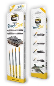 AMMO MIG 7602 - Zestaw podstawowych pędzli modelarskich