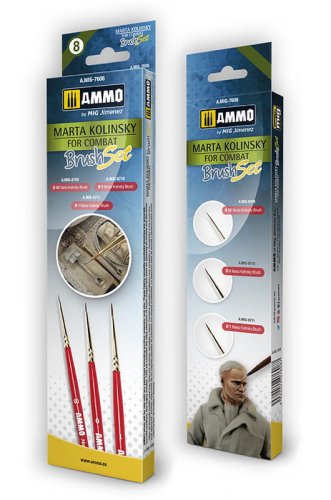 Przejdź do produktu Ammo Mig 7608 - Zestaw pędzli Marta Kolinsky for Combat do malowania figurek i detali
