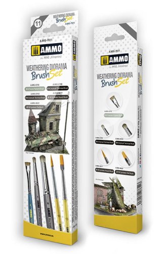 Przejdź do produktu Ammo Mig 7611 - Zestaw pędzli do malowania i weatheringu dioram i scenerii