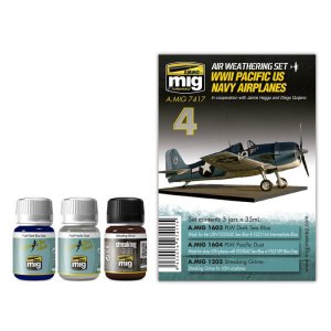 AMMO MIG 7417 - WWII Pacific US Navy Airplanes - Air Weathering Set
