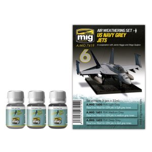 AMMO MIG 7419 - US Navy Grey Jets - Air Weathering Set