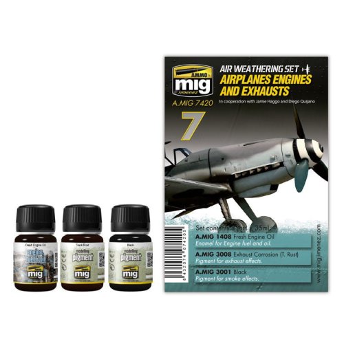 Przejdź do produktu AMMO MIG 7420 - Airplanes Engines and Exhausts - Air Weathering Set