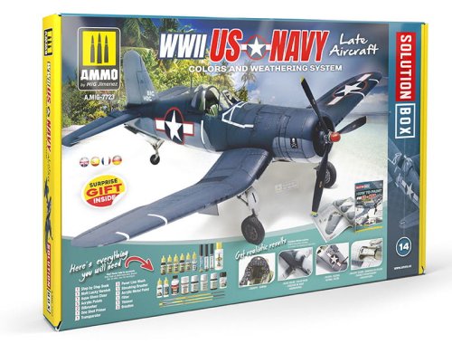 Przejdź do produktu AMMO MIG 7723 - Zestaw chemii WWII US Navy Late Aircraft Solution Box