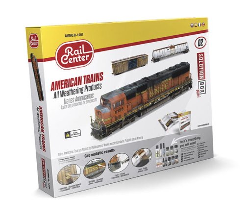 Przejdź do produktu Ammo Mig R-1201 - Zestaw chemii Rail Center Solution Box Mini 02 - American Trains All Weathering Products