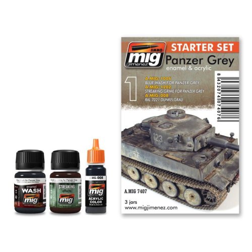 Przejdź do produktu AMMO MIG 7407 - Panzer Grey - Enamel & Acrylic - Starter Set