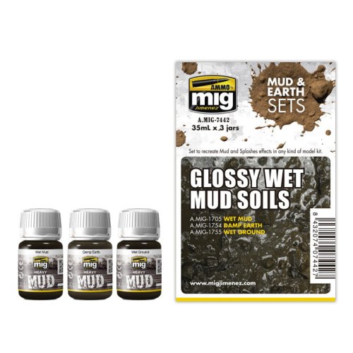 Przejdź do produktu AMMO MIG 7442 - Glossy Wet Mud Soils - Mud & Earth Set 3 x 35 ml