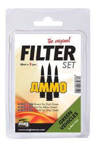 AMMO MIG 7452 - Green Vehicles - Filter Set