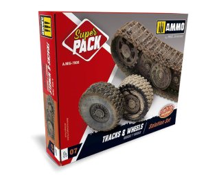 AMMO MIG 7808 - Tracks & Wheels Solution Set - Super Pack - Zestaw do weatheringu kół i gąsienic