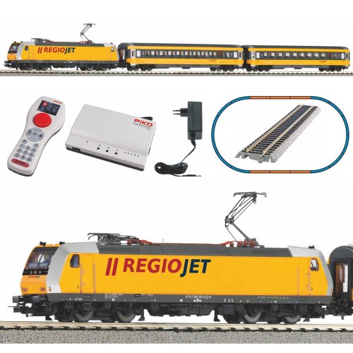 Przejdź do produktu PIKO 59019 Cyfrowa kolejka elektryczna z lokomotywą 386 Regiojet i wagonami osobowymi CZ
