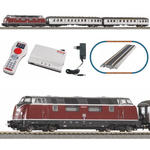 Przejdź do produktu PIKO 59018 Cyfrowa kolejka elektryczna z lokomotywą 220 DB i wagonami osobowymi