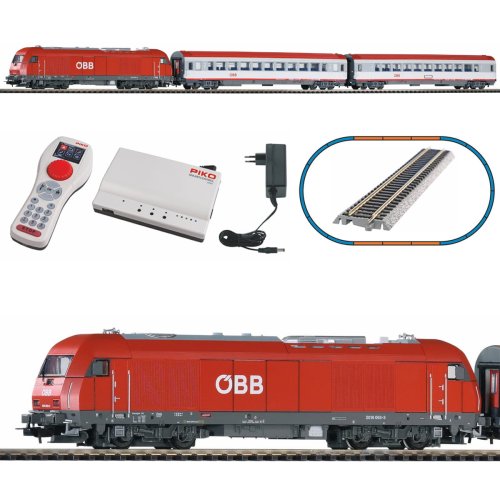 Przejdź do produktu PIKO 59017 Cyfrowa kolejka elektryczna z lokomotywą Rh 2016 i wagonami osobowymi ÖBB
