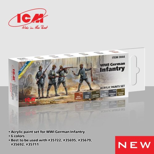 Przejdź do produktu ICM 3044 - Zestaw farb WWI German Infantry