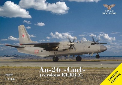 Przejdź do produktu Sova 14006 - 1:144 An-26 Curl Versions RT, RR, Z