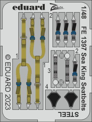 Przejdź do produktu Eduard FE1397 - 1:48 Sea King seatbelts - Steel