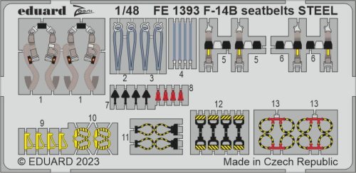 Przejdź do produktu Eduard FE1393 - 1:48 F-14B seatbelts - Steel